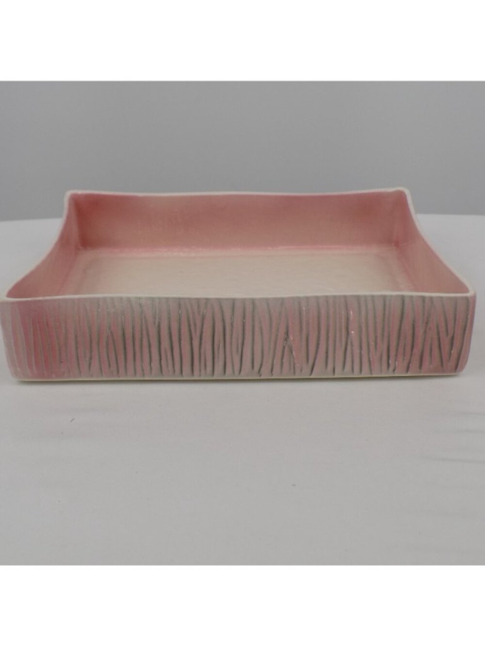 Stewart McCulloch Pink Console Bowl 9 3/8" x 6 7/8" Rectangle Vintage FLAW - Picture 3 of 11